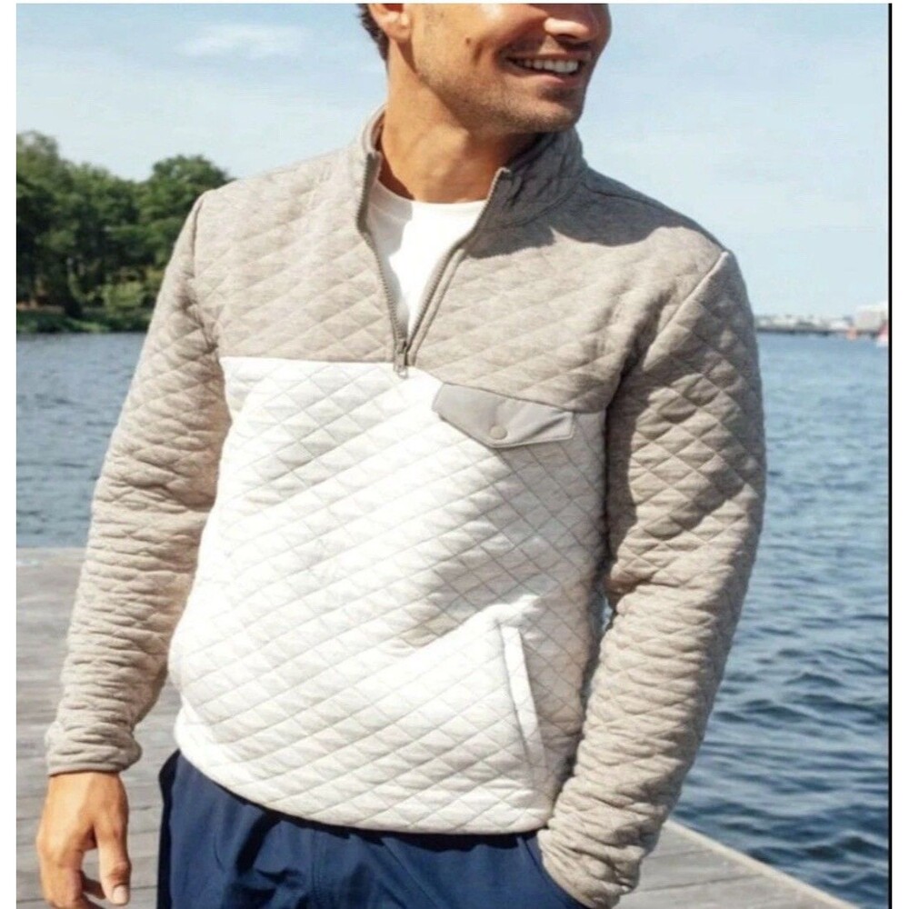 Marine Layer Oatmeal Colorblock Heavyweight Corbet Pullover Size XL